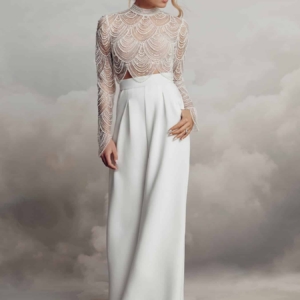 Alexis, robe de mariée Catherine Deane, au showroom Queen to be